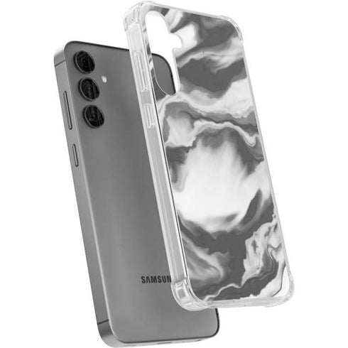 Grey Marble Ink Galaxy S24 Plus Clear Case