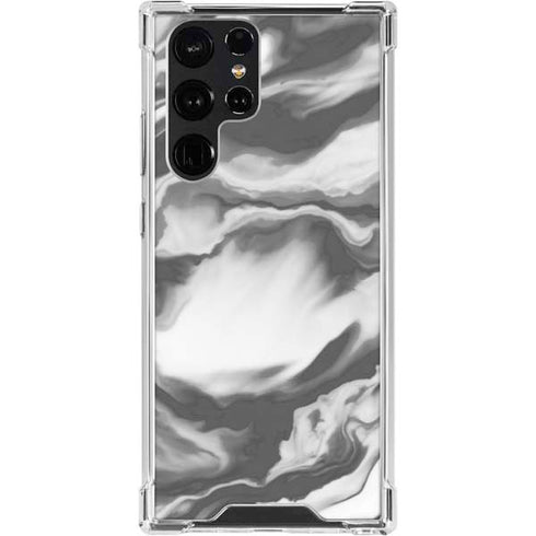 Grey Marble Ink Galaxy S24 Ultra Clear Case