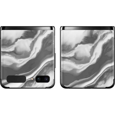 Grey Marble Ink Galaxy Z Flip Skin