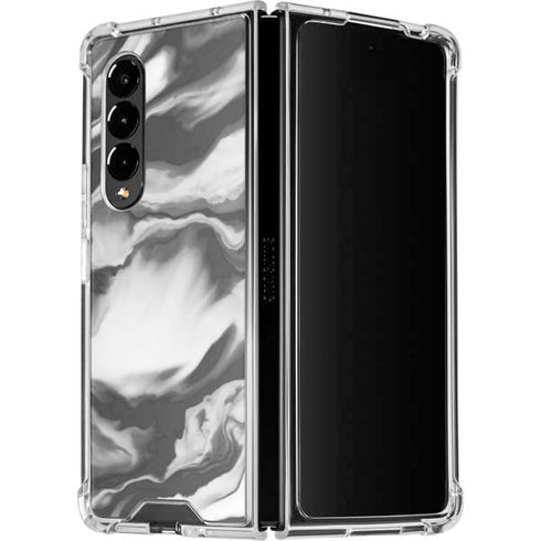 Grey Marble Ink Galaxy Z Fold4 5G Clear Case