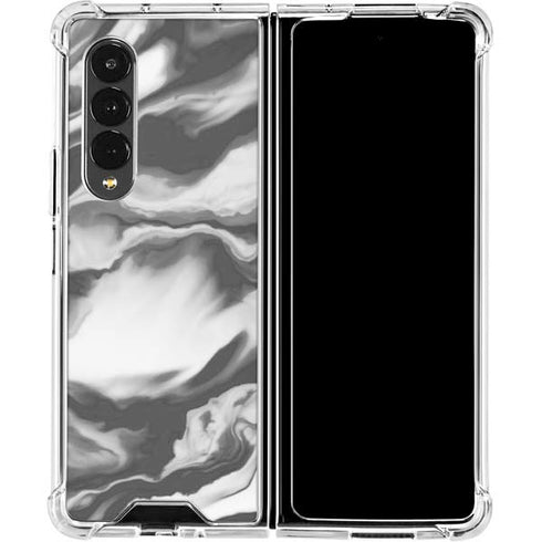 Grey Marble Ink Galaxy Z Fold4 5G Clear Case