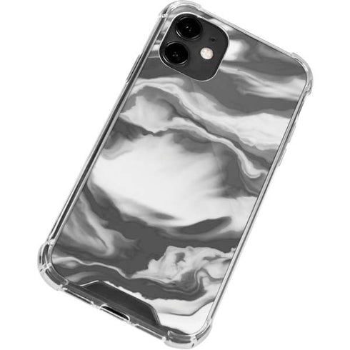 Grey Marble Ink iPhone 12 Clear Case