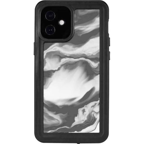 Grey Marble Ink iPhone 12 Mini Waterproof Case