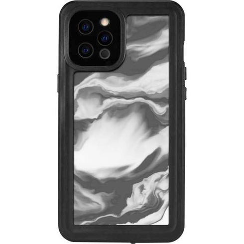 Grey Marble Ink iPhone 12 Pro Max Waterproof Case