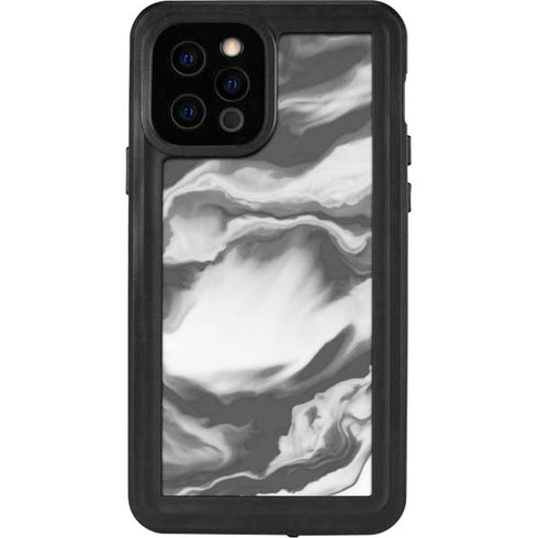 Grey Marble Ink iPhone 12 Pro Waterproof Case