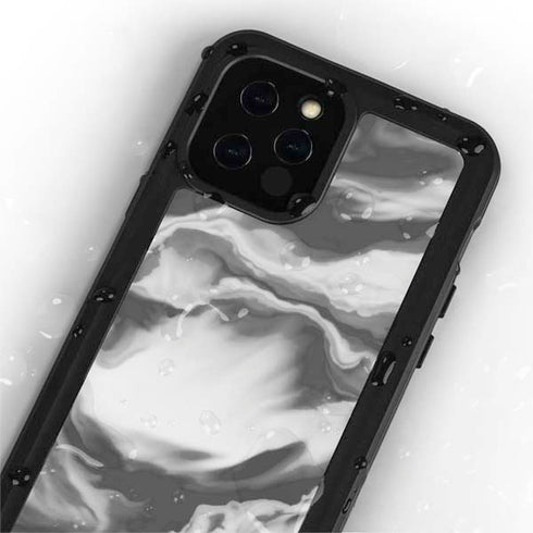 Grey Marble Ink iPhone 12 Pro Waterproof Case
