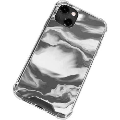 Grey Marble Ink iPhone 13 Clear Case