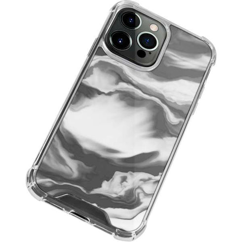 Grey Marble Ink iPhone 13 Pro Clear Case