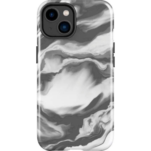Grey Marble Ink iPhone 15 Plus Impact Case