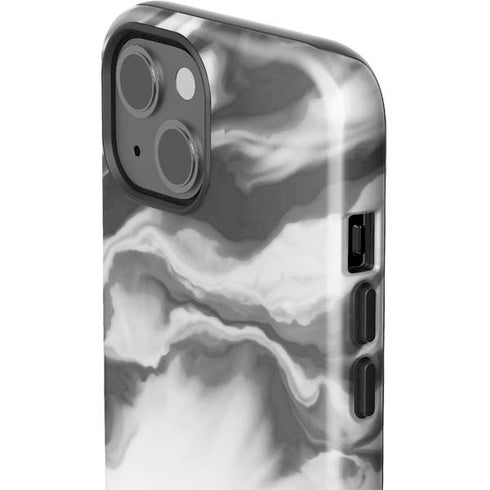 Grey Marble Ink iPhone 14 Plus Impact Case