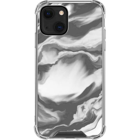 Grey Marble Ink iPhone 14 Plus Clear Case
