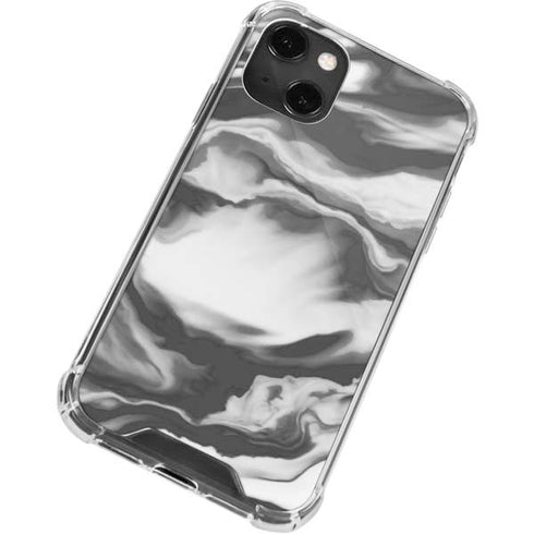 Grey Marble Ink iPhone 14 Plus Clear Case