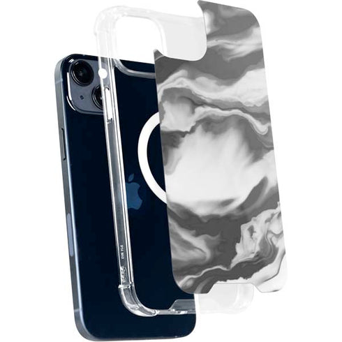 Grey Marble Ink iPhone 15 Plus MagSafe Case