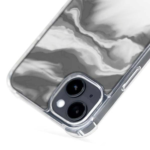 Grey Marble Ink iPhone 15 Plus MagSafe Case