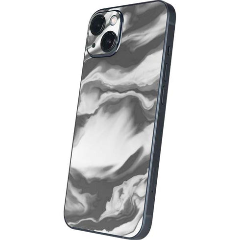 Grey Marble Ink iPhone 15 Plus Skin