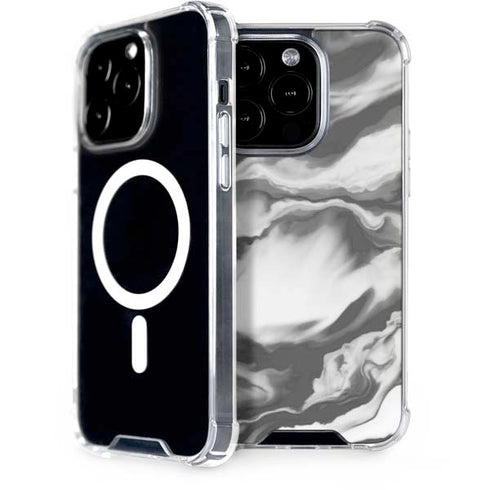 Grey Marble Ink iPhone 14 Pro MagSafe Case
