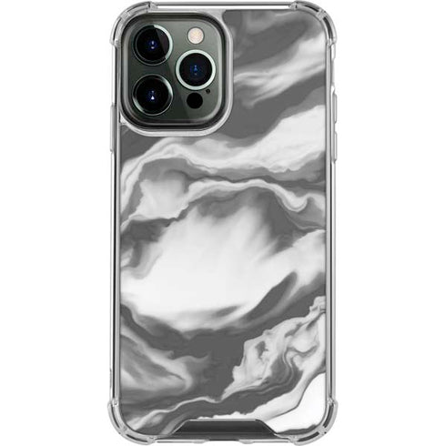 Grey Marble Ink iPhone 15 Pro Max Clear Case