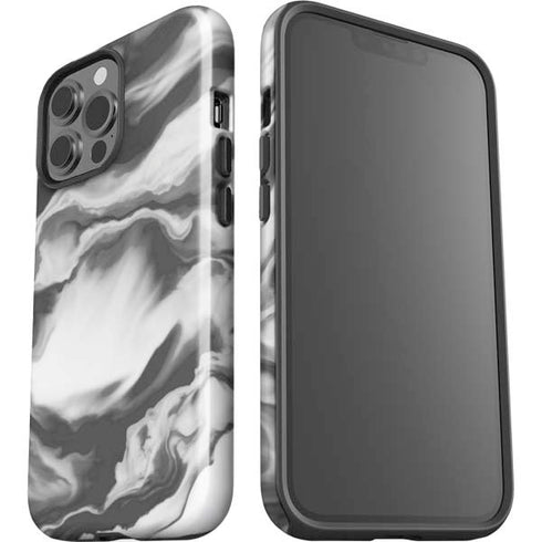 Grey Marble Ink iPhone 15 Pro Max Impact Case