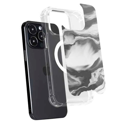 Grey Marble Ink iPhone 15 Pro Max MagSafe Case