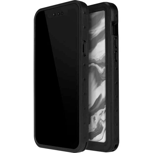 Grey Marble Ink iPhone 14 Pro Max Waterproof Case