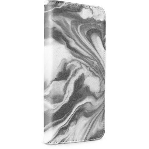 Grey Marble Ink iPhone 15 Pro Folio Case