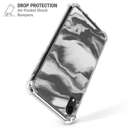 Grey Marble Ink iPhone XR Clear Case