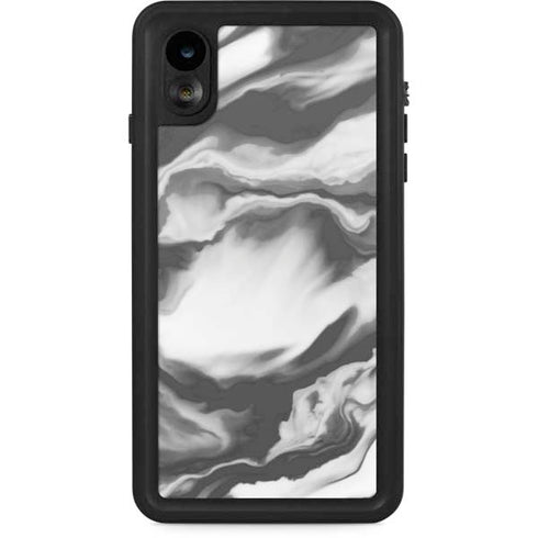 Grey Marble Ink iPhone XR Waterproof Case