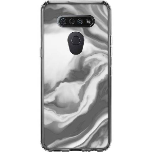 Grey Marble Ink LG K51/Q51 Clear Case