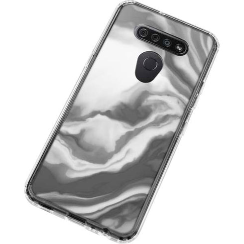 Grey Marble Ink LG K51/Q51 Clear Case