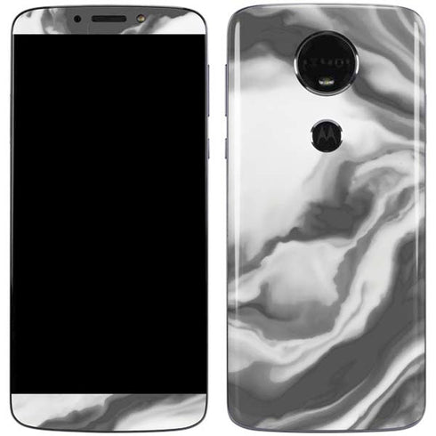 Grey Marble Ink Moto E5 Plus Skin