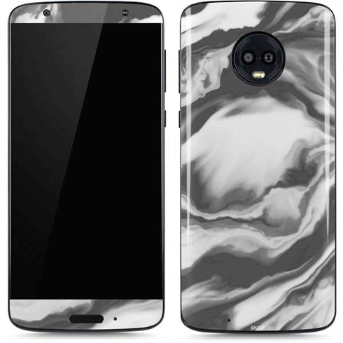 Grey Marble Ink Moto G6 Skin