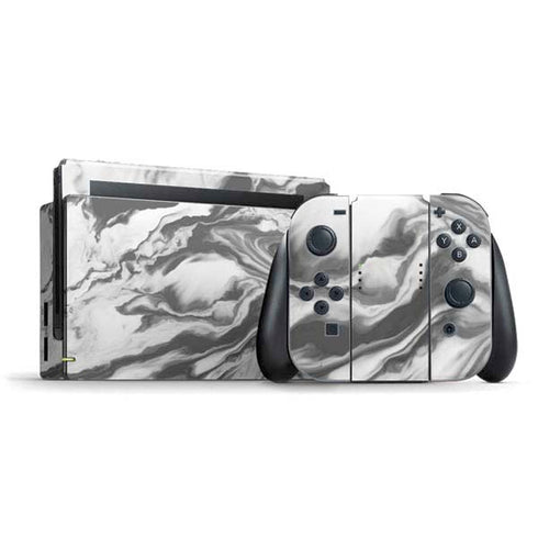 Grey Marble Ink Nintendo Switch Bundle Skin