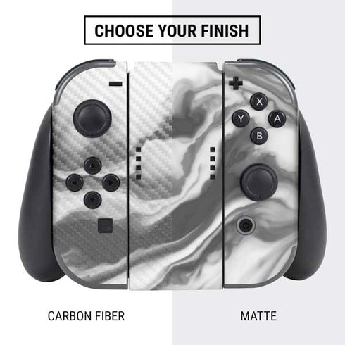 Grey Marble Ink Nintendo Switch Bundle Skin