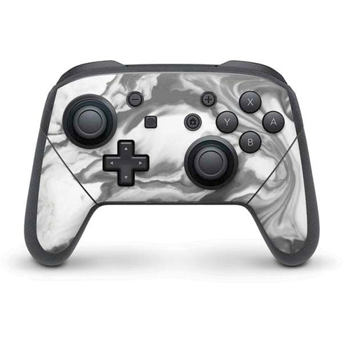 Grey Marble Ink Nintendo Switch Pro Controller Skin