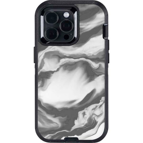 Grey Marble Ink Otterbox Defender iPhone Skin