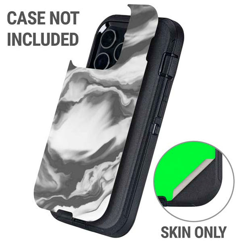 Grey Marble Ink Otterbox Defender iPhone Skin