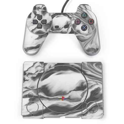 Grey Marble Ink PlayStation Classic Bundle Skin
