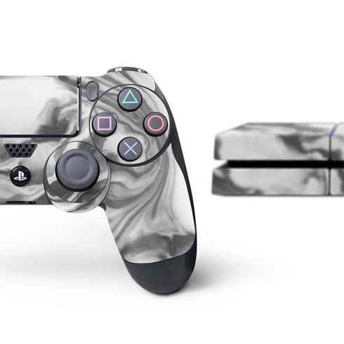 Grey Marble Ink PS4 Console and Controller Bundle Skin