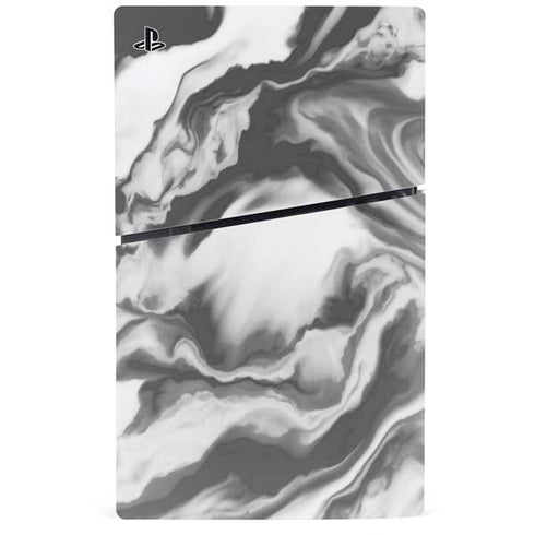 Grey Marble Ink PS5 Slim Disk Console Skin