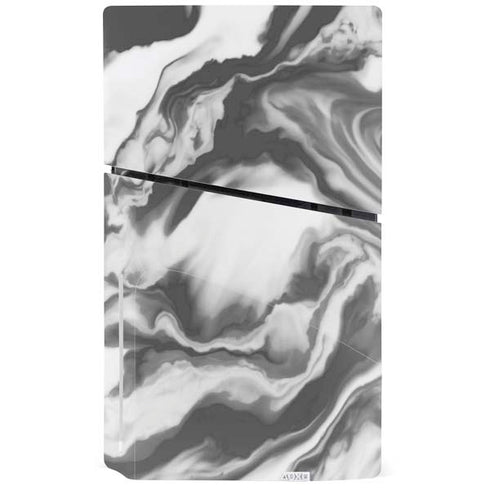 Grey Marble Ink PS5 Slim Disk Console Skin
