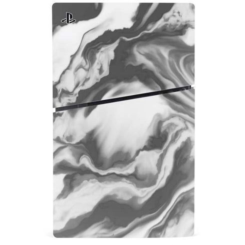 Grey Marble Ink PS5 Slim Digital Edition Console Skin