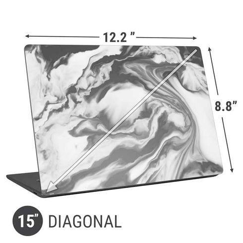 Grey Marble Ink Universal Laptop 15in (12.2 x 8.8in) Skin