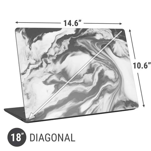 Grey Marble Ink Universal Laptop 18in (14.6 x 10.6in) Skin