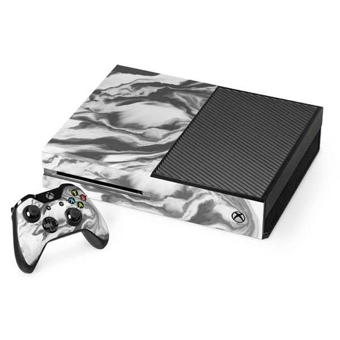 Grey Marble Ink Xbox One Console and Controller Bundle Skin