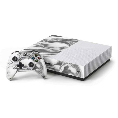 Grey Marble Ink Xbox One S Console and Controller Bundle Skin