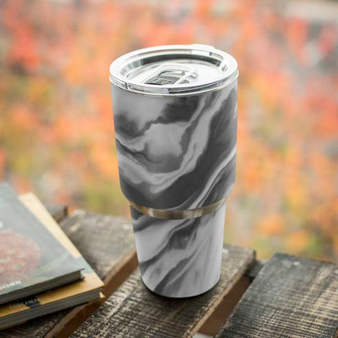 Grey Marble Ink Yeti 30oz Rambler Tumbler Skin