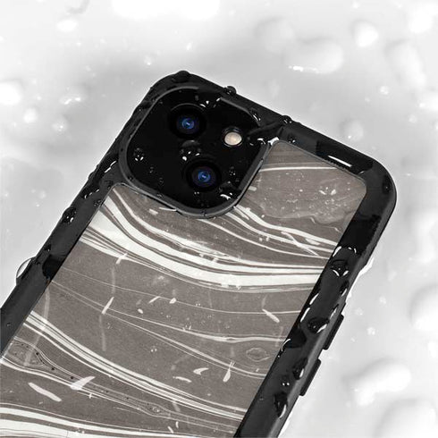 Grey Marble iPhone 13 Mini Waterproof Case