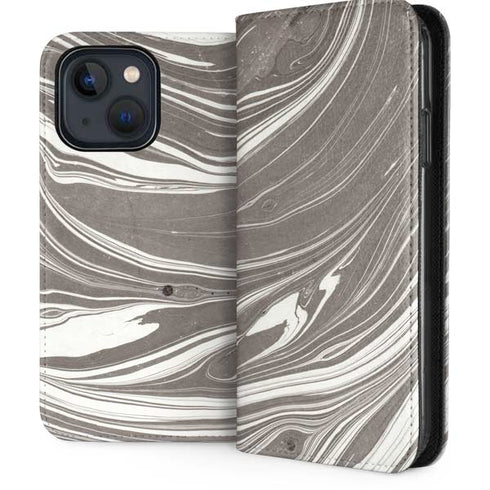 Grey Marble iPhone 14 Plus Folio Case