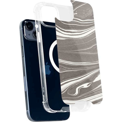 Grey Marble iPhone 15 Plus MagSafe Case