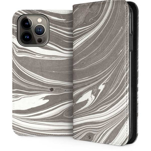 Grey Marble iPhone 14 Pro Max Folio Case